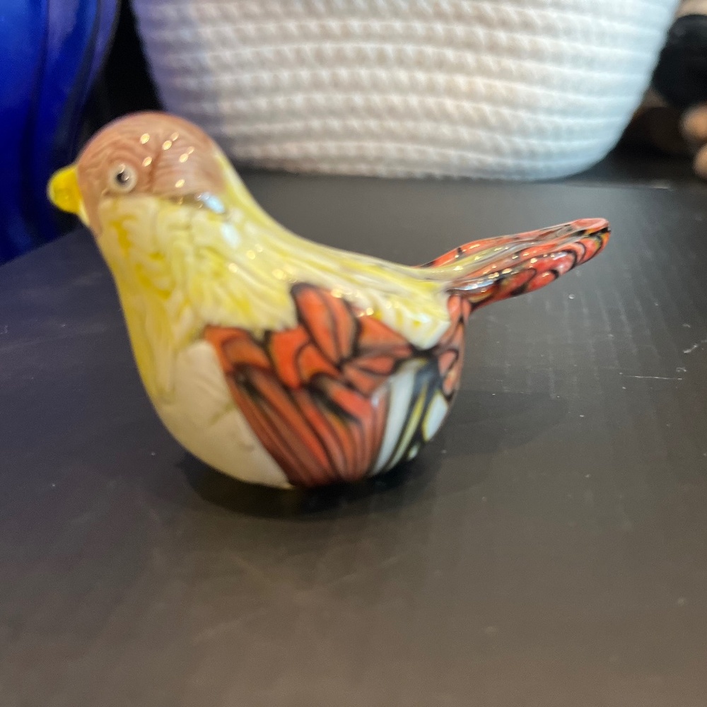 Art glass yellow bird